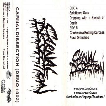 Cover for Carnal Dissection - Self Titled Demo #1 (Reissue Limited to 100 Copies)