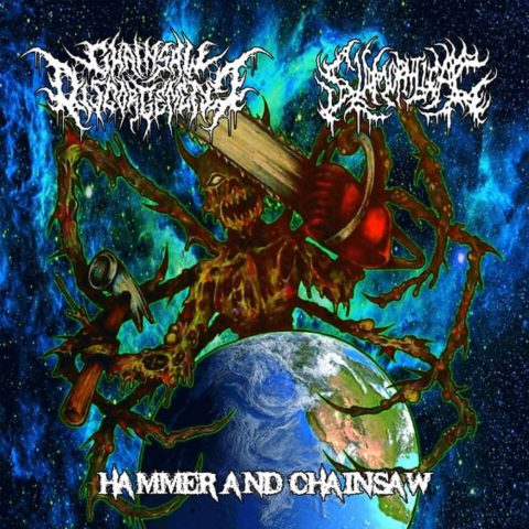 Cover art for Hammer and Chainsaw split CD