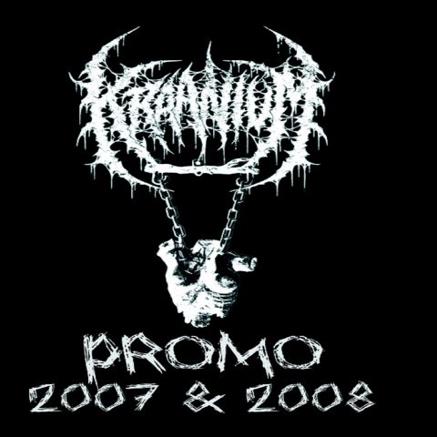 Kraanium - 2007 & 2008 Demos - Black Cover + White Cassette Black cover art for Kraanium 2007 2008 demo cassette re-issue