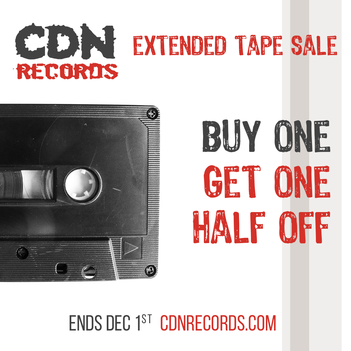 Graphic for November tapes sale