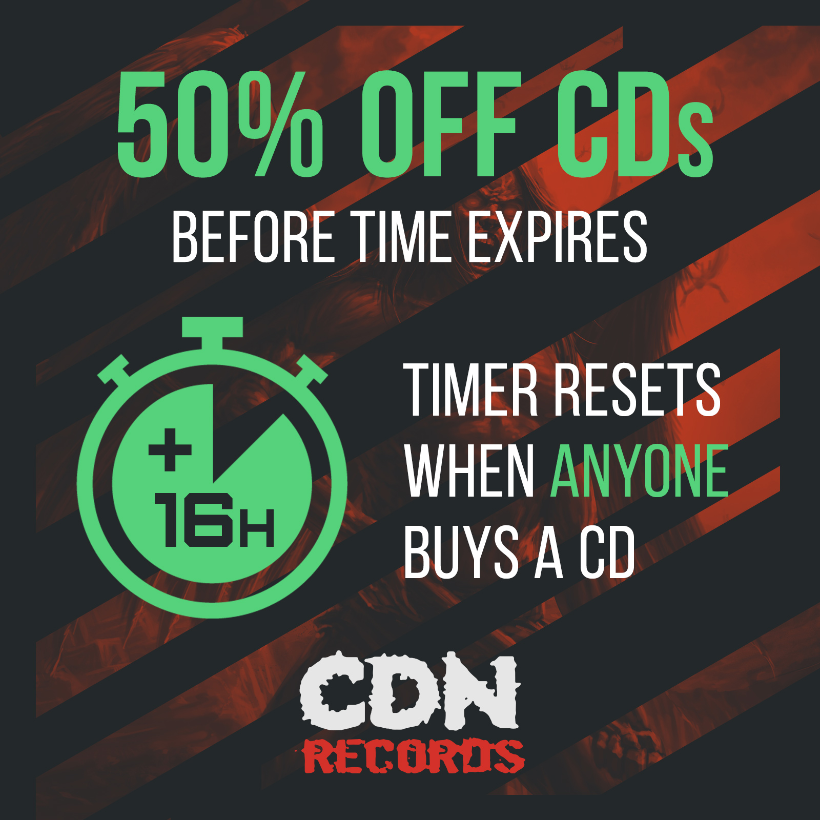 Graphic for 50% off CDs timer