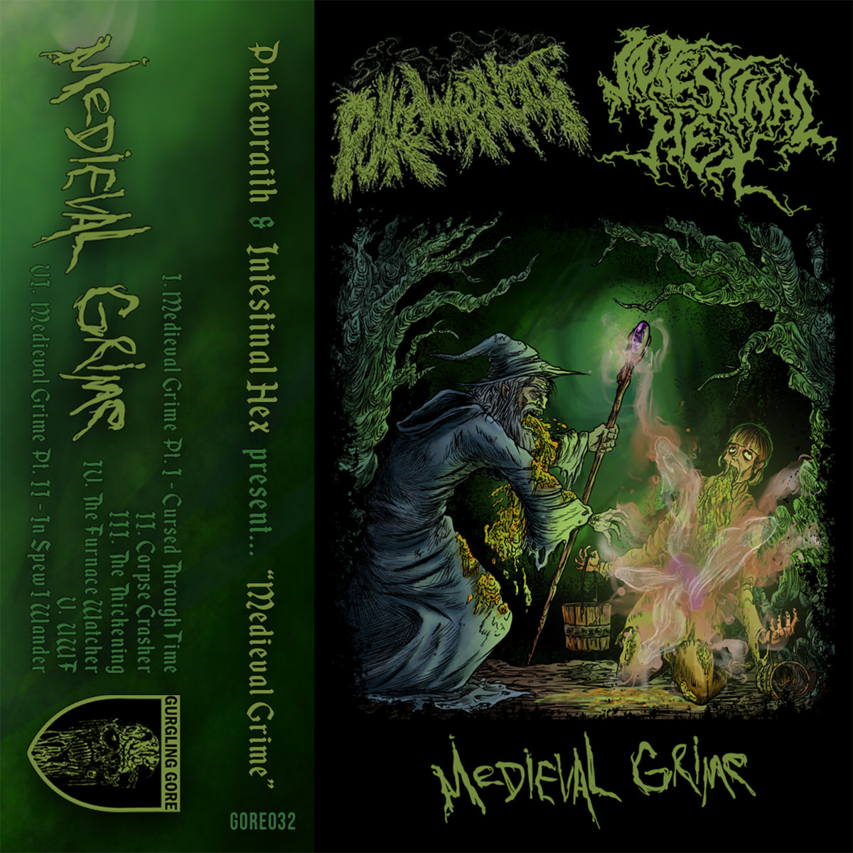 Intestinal Hex / Pukewraith - Medieval Grime (Cassette) Intestinal Hex / Pukewraith - Medieval Grime (Cassette)