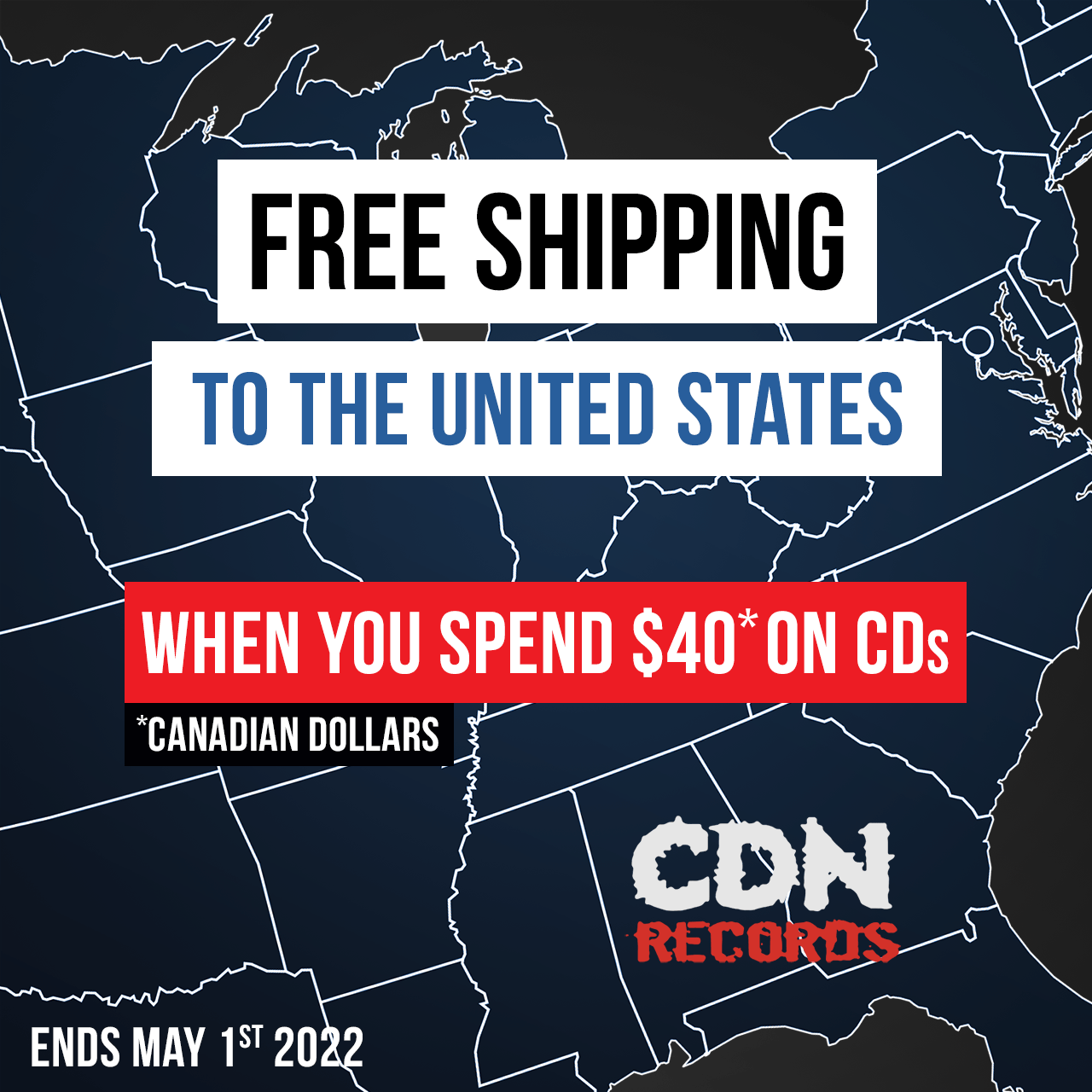 Graphic for free shipping to the USA
