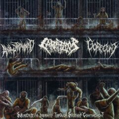 Cover for Anal Stabwound / Carnifloor / Gorecu*t - Subjected to Insanity Through Solitary Confinement
