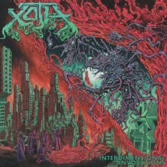 Cover for Xoth - Interdimensional Invocations (12" Transparent Magenta / Aqua Blue / Opaque Splatter)