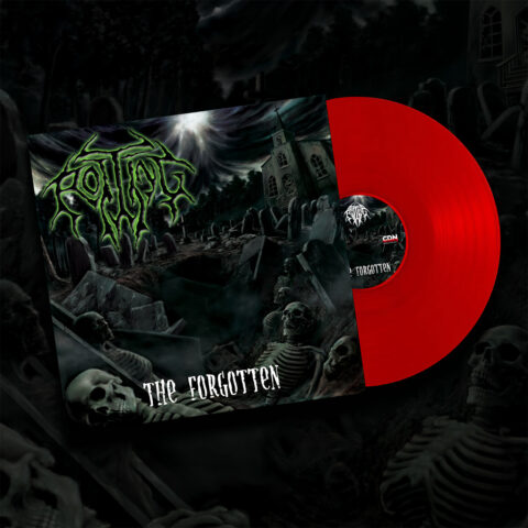 Rotting - The Forgotten (LP - Red) Mockup of red vinyl
