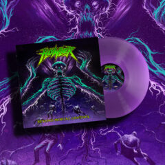 Mockup of Beyond Mortal Control purple LP